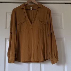Gold flowy blouse